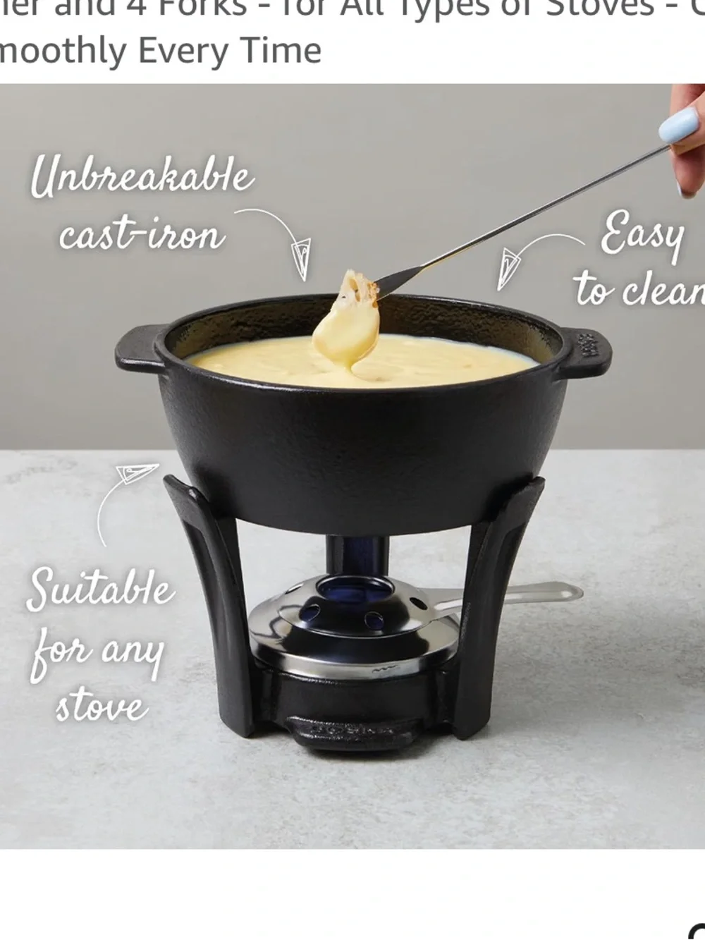 Boska Black Cast Iron Fondue Pot – Durable Party Pro Set